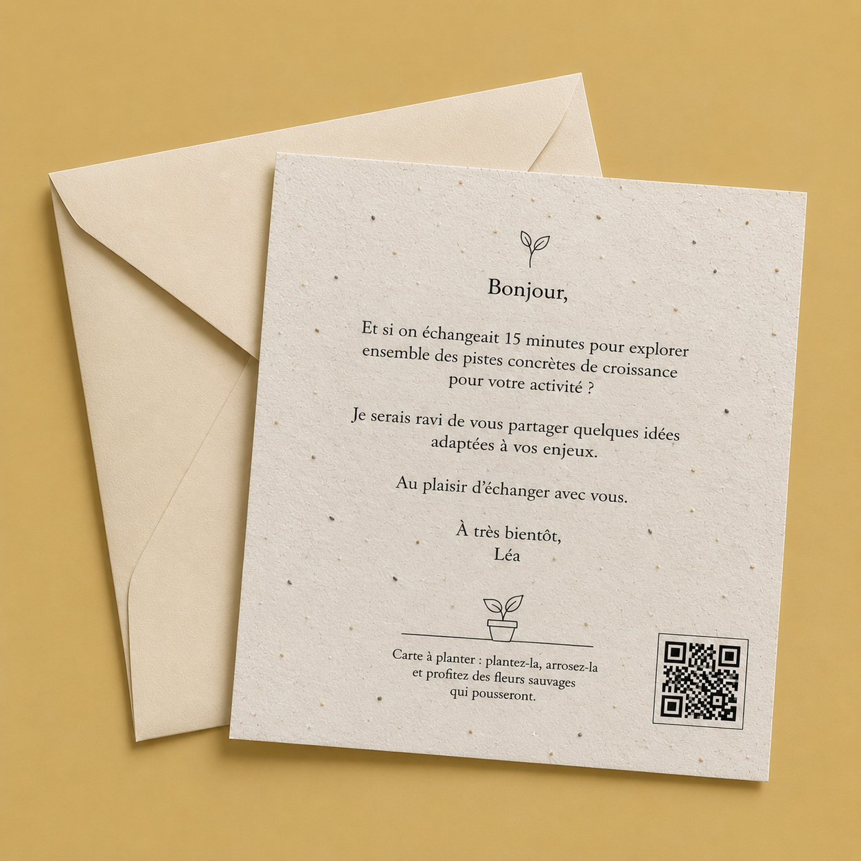Kit Message + QRcode imprimés à planter